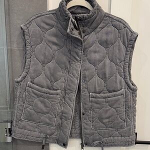 Zara Quilted Gray Vest
